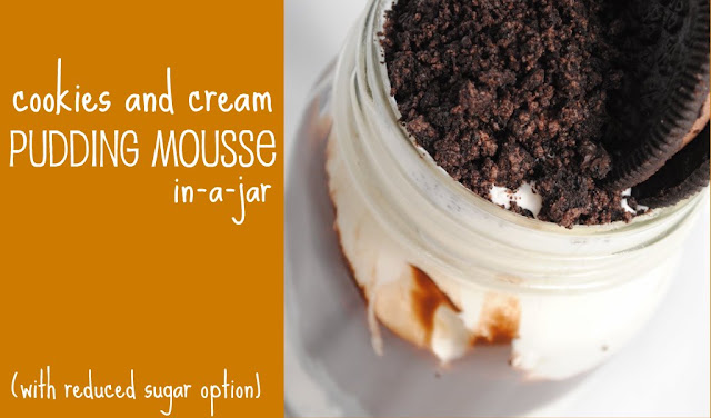 Cookies and Cream Pudding Mousse in a jar
