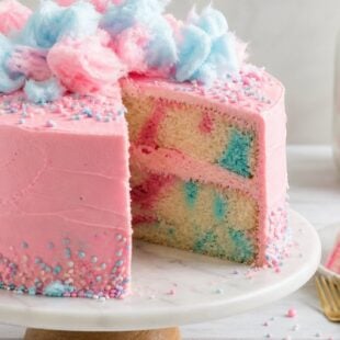 This cotton candy cake is pure magic — pastel swirls, dreamy frosting & cloud-like flavor that'll have everyone begging for seconds! 🎉
