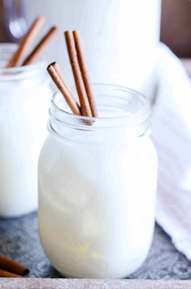 Horchata is THE drink to make this summer! It combines rice, almonds, cinnamon, and a little natural stevia for a refreshing, family-friendly summer drink.
