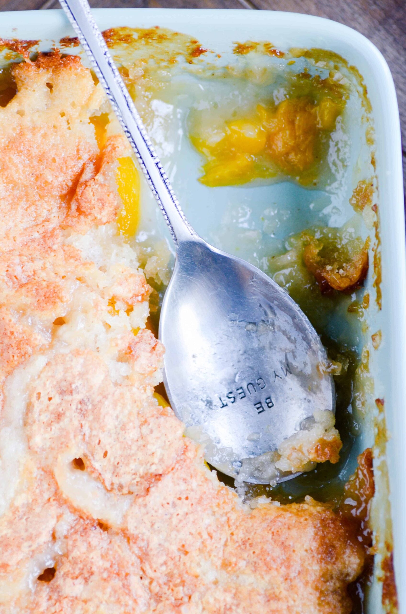 Quick and easy peach cobbler. The perfect recipe to stretch out those summer days a little bit longer!