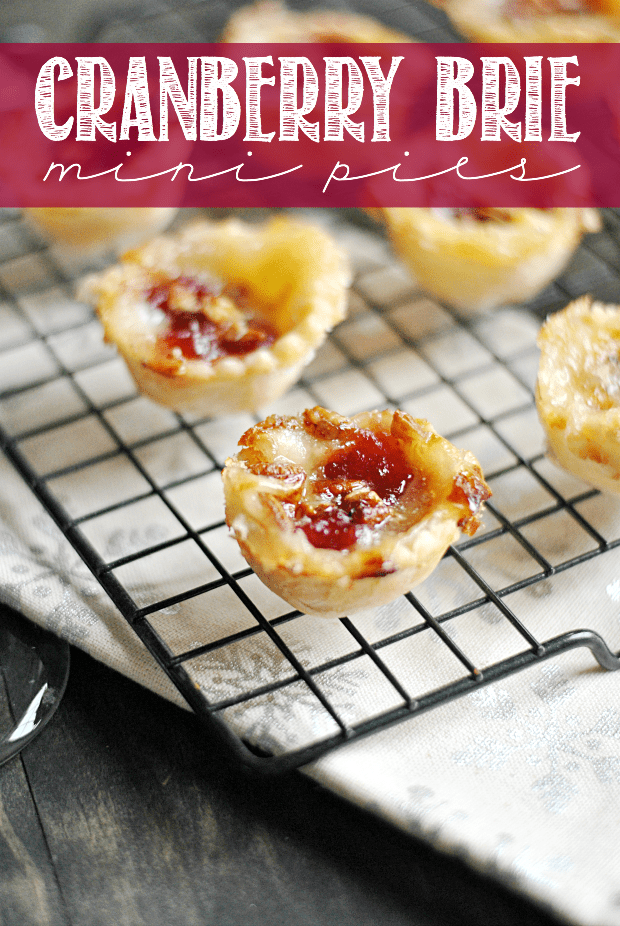 Cranberry Brie Mini Pies are the perfect little holiday bite for entertaining! So easy to pull off and delicious too.