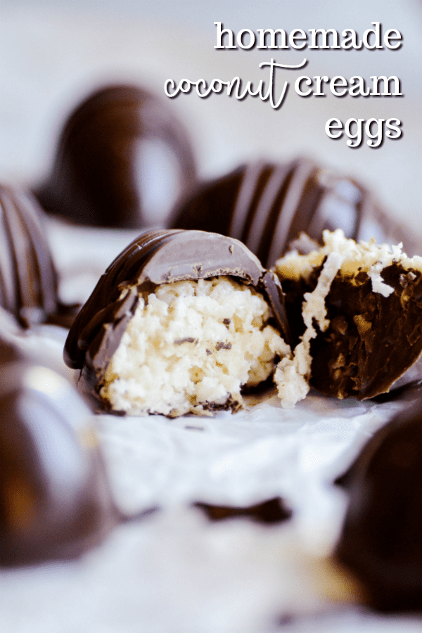 Sliced in half Coconut Cream Filled Egg